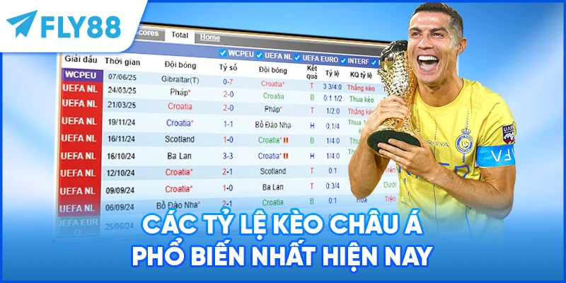 Các tỷ lệ kèo châu Á phổ biến nhất hiện nay